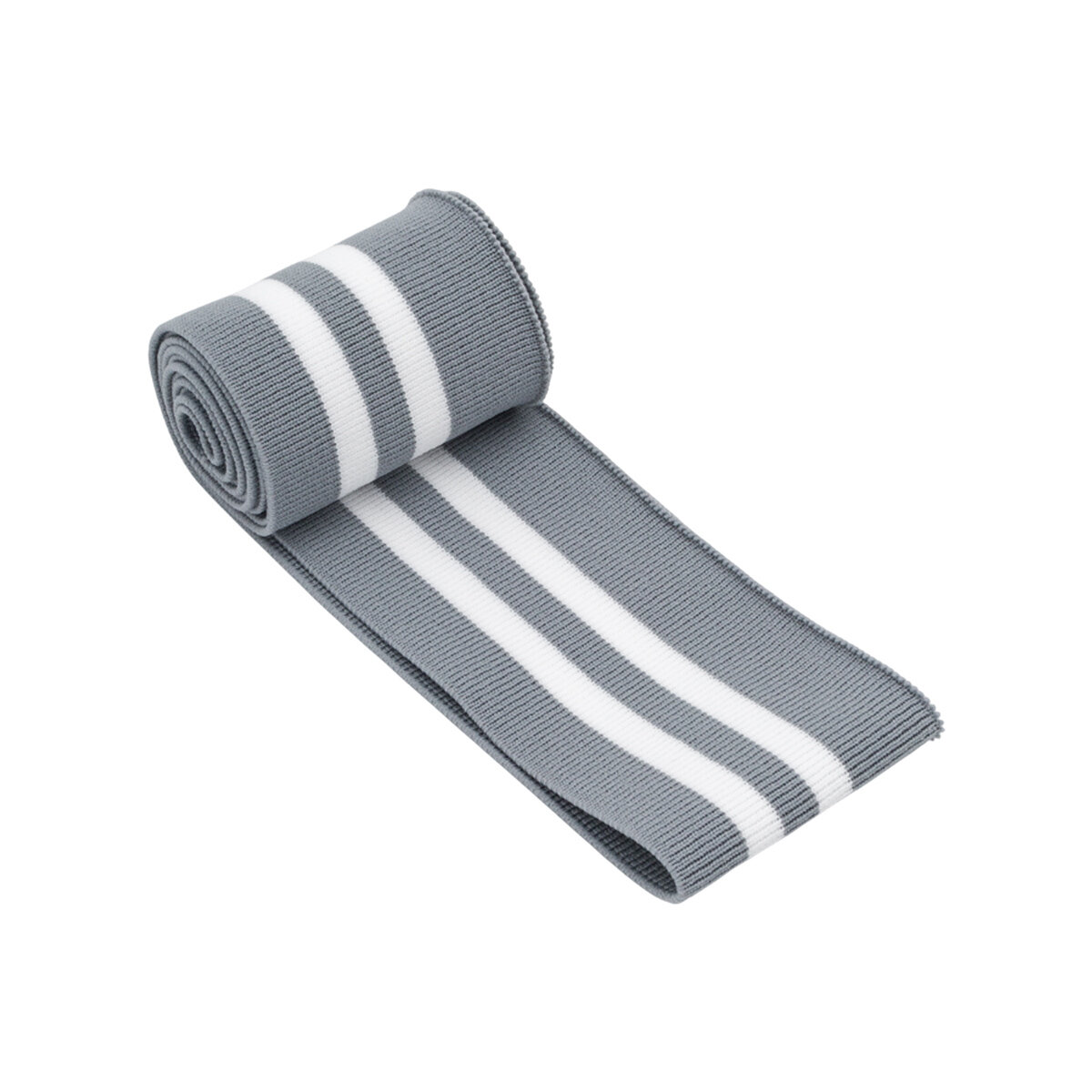 Подвяз трикотажный для шитья, ширина 6 см, длина 120 см, цвет серый с белым