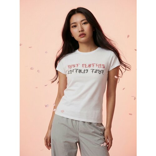 фото Футболка just clothes, размер 46, белый
