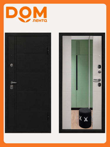 Изображение товара Дверь металлическая Форпост Эверест зеркало беленый дуб 860х2050 правая