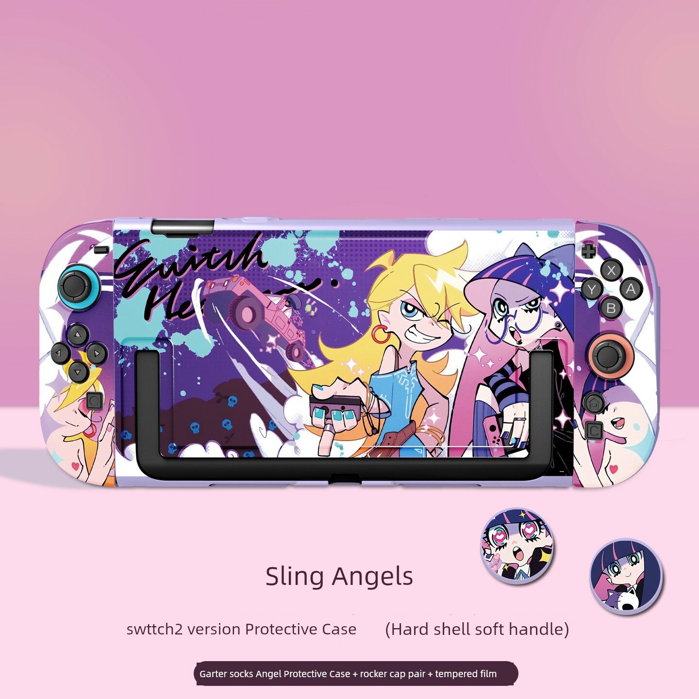 Защитный чехол для Nintendo Switch 2 с дизайном Angel Straps, жесткий корпус, ударопрочный, включает закаленное стекло