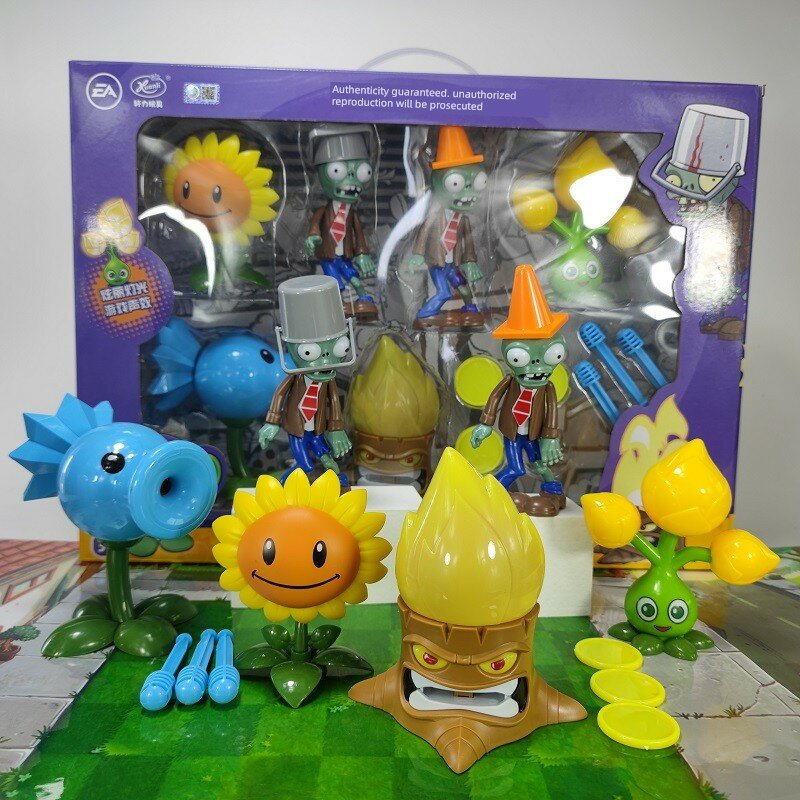 Подарочный набор Plants vs. Zombies 6 шт: Ледяной стрелок + Светящийся деревянный ствол