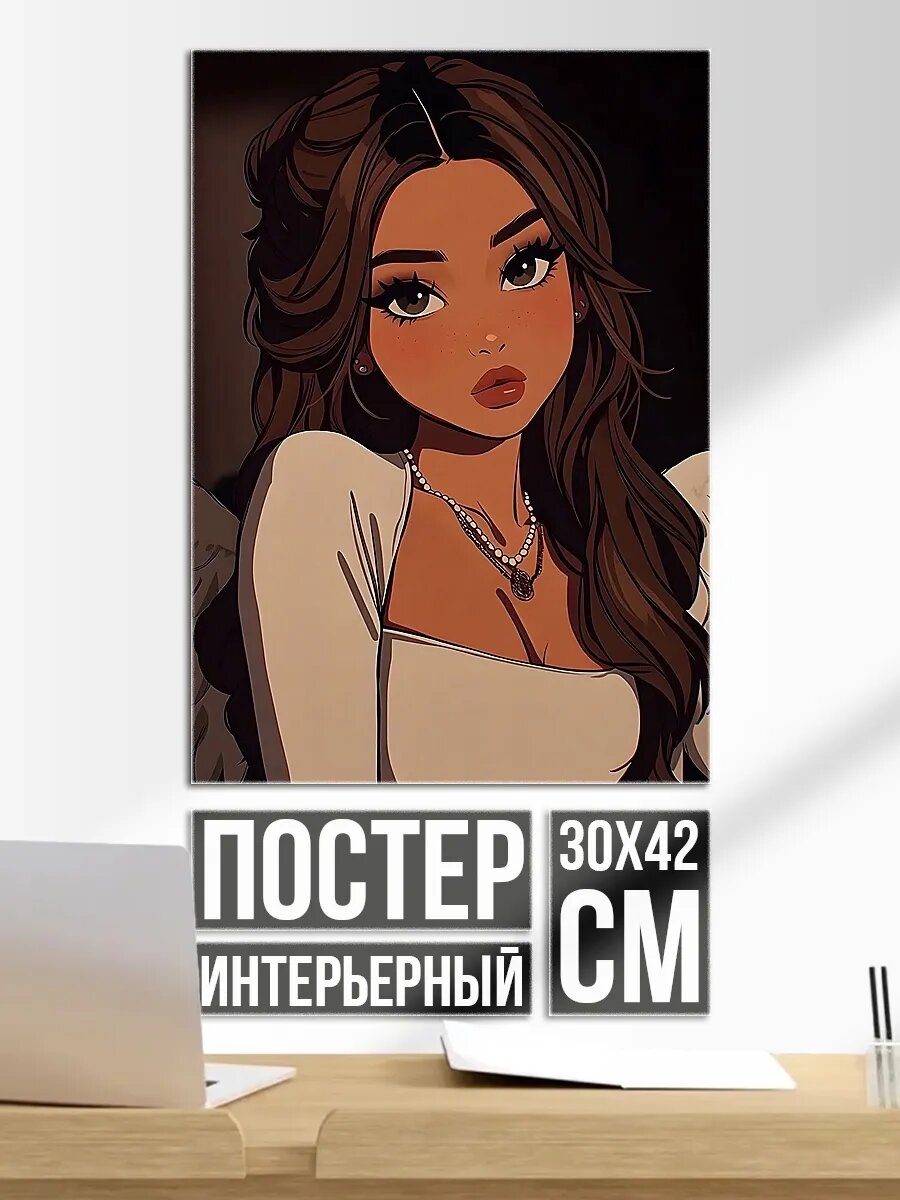 Плакат постер Девушка с крыльями ангела