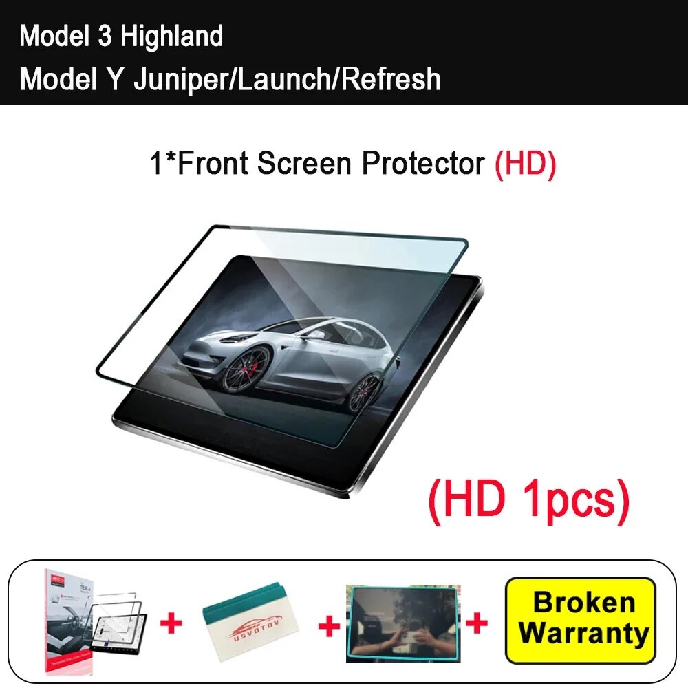 Защитная пленка из закаленного стекла для Tesla Model 3 Y Highland Juniper 2024-2025 HD Front 1pcs