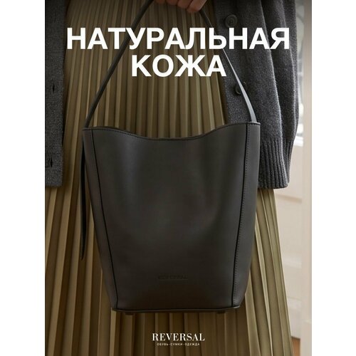 фото Сумка шоппер reversal, коричневый, серый