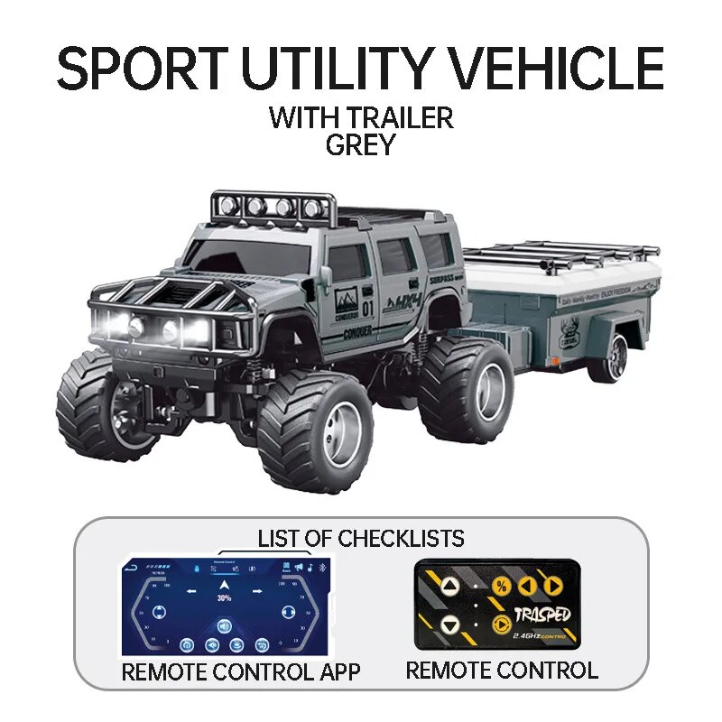 Металлический радиоуправляемый внедорожник Hummer 1:64
