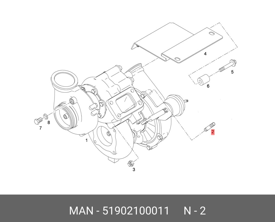 Установочный штифт m8x35-sd-hochwarmfest man (MAN 51902100011)