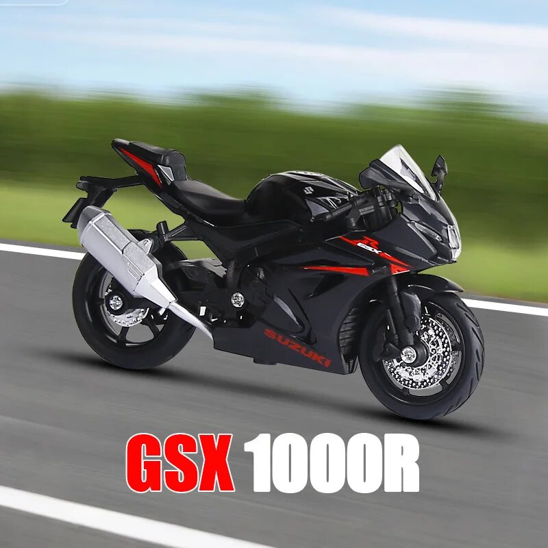RMZ City металлический мотоцикл 1:18 GSX1000 black nobox