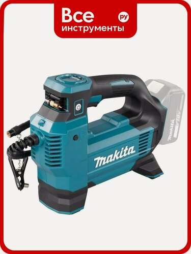 Изображение товара Автомобильный аккумуляторный насос Makita LXT 18В, 11.1 бар, 3 скорости, 22/11/7 л/мин, XPT, 4 насадки, без аккум. и з/у
