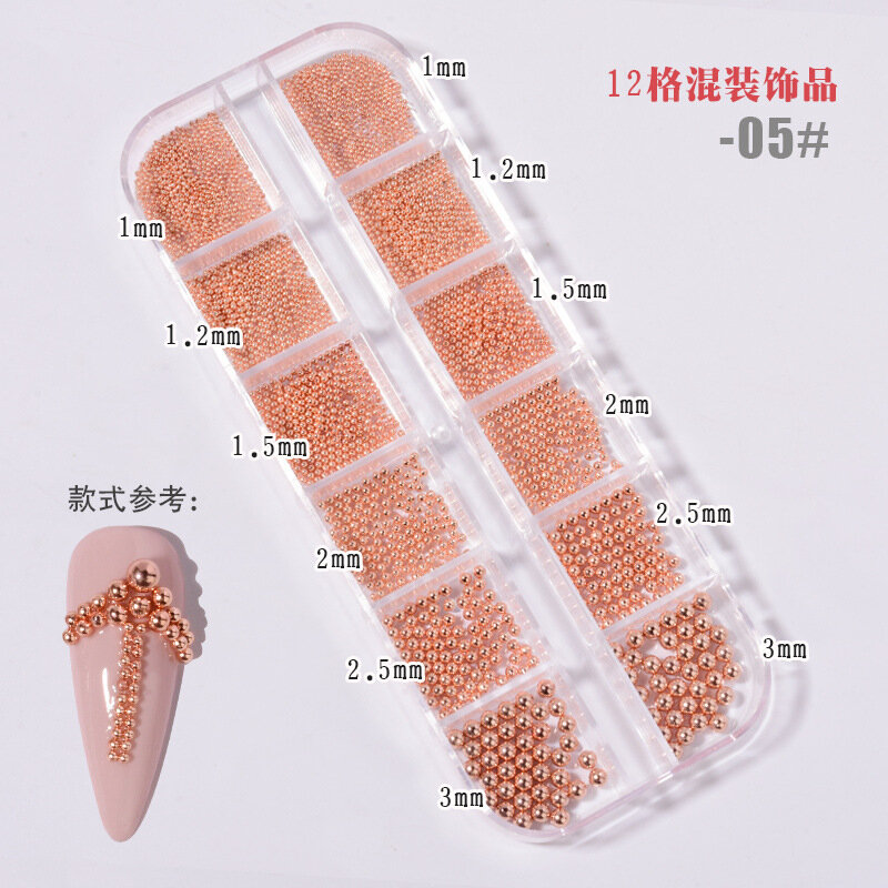Набор аксессуаров для маникюра из стального бисера - 50+ элементов для творческих дизайнов