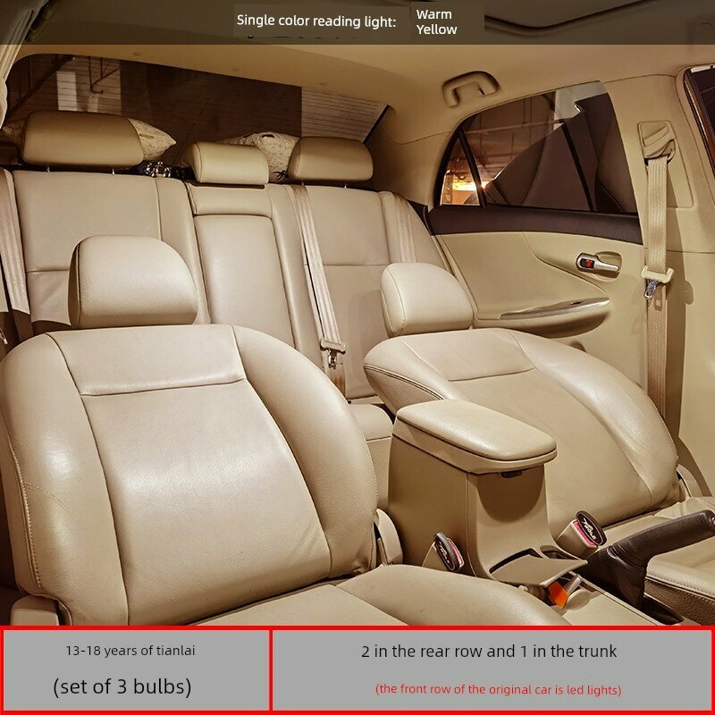 Nissan Teana 2013-2018 Внутренняя лампа для чтения с 3 светодиодными лампочками, цвет: теплый желтый