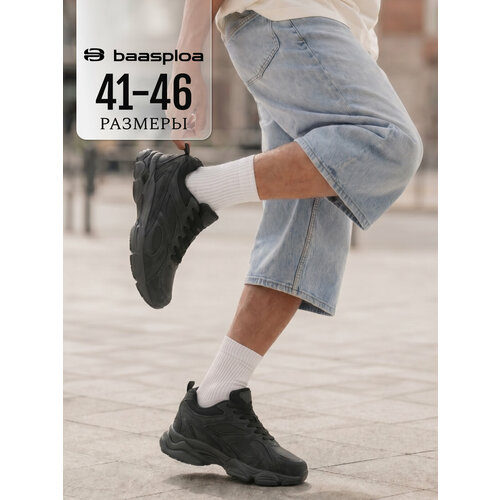 фото Кроссовки baasploa retro-running, полнота 6 (ru)/ на среднюю стопу, размер 46, темно-серый