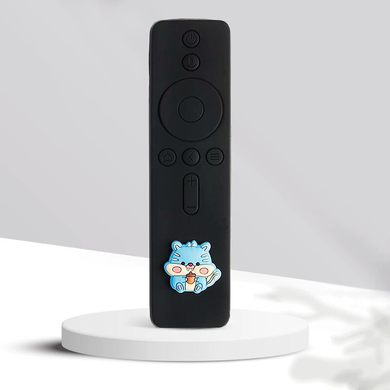 Черный силиконовый чехол для пульта Xiaomi TV с белкой - полная защита от ударов