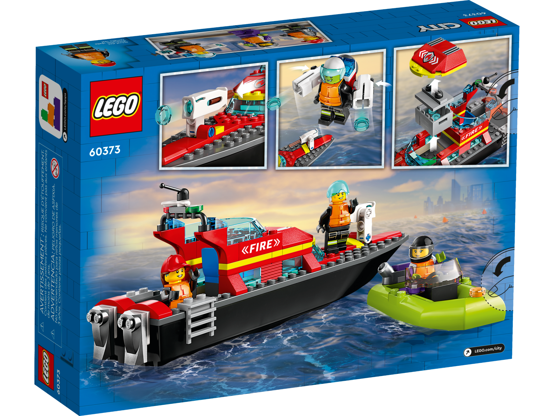 Лего. Конструктор City. Пожарно-спасательный катер, 144 детали. Lego