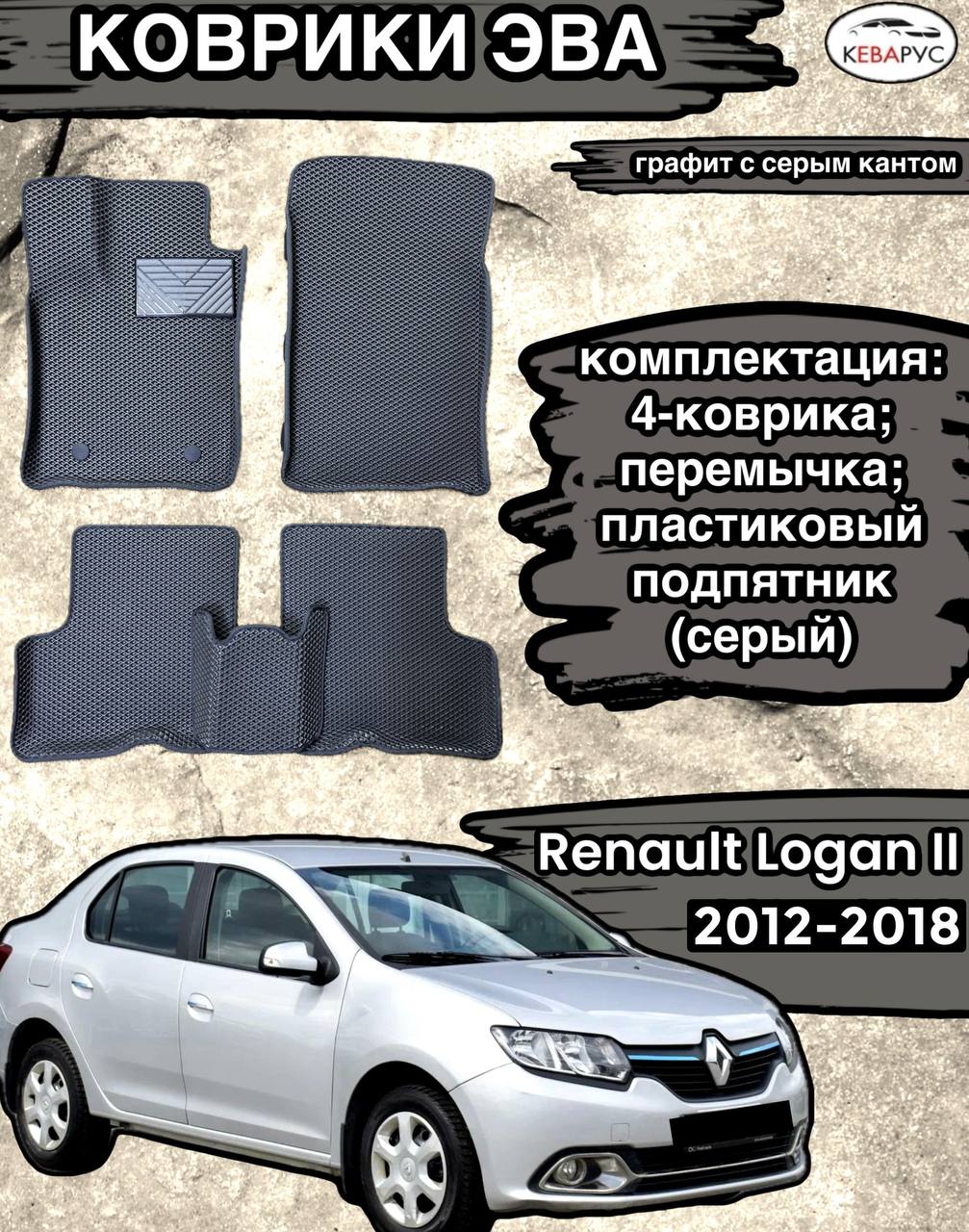 Комплект EVA с бортами Renault Logan 2 (2013-2018)/Рено логан 2 (до рестайлинг)