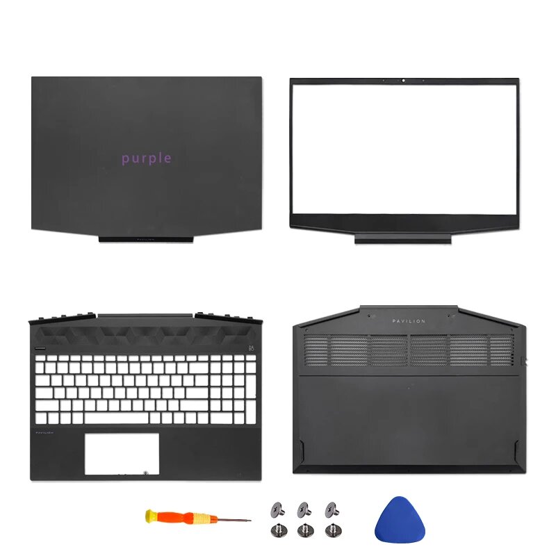 Сменная крышка для ноутбука HP Pavilion 15-DK 15T-DK TPN-C141 Черный, Purple A B C D