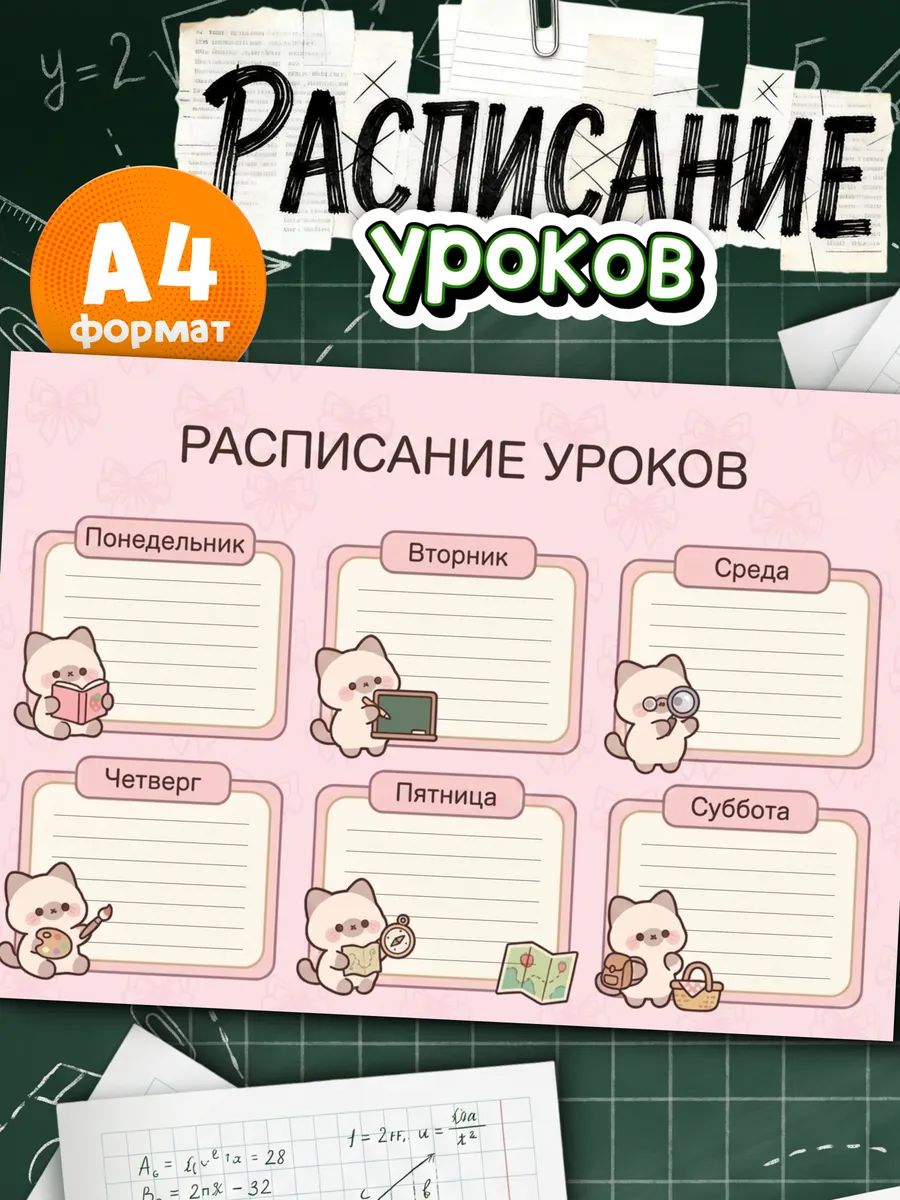 Расписание уроков Котики