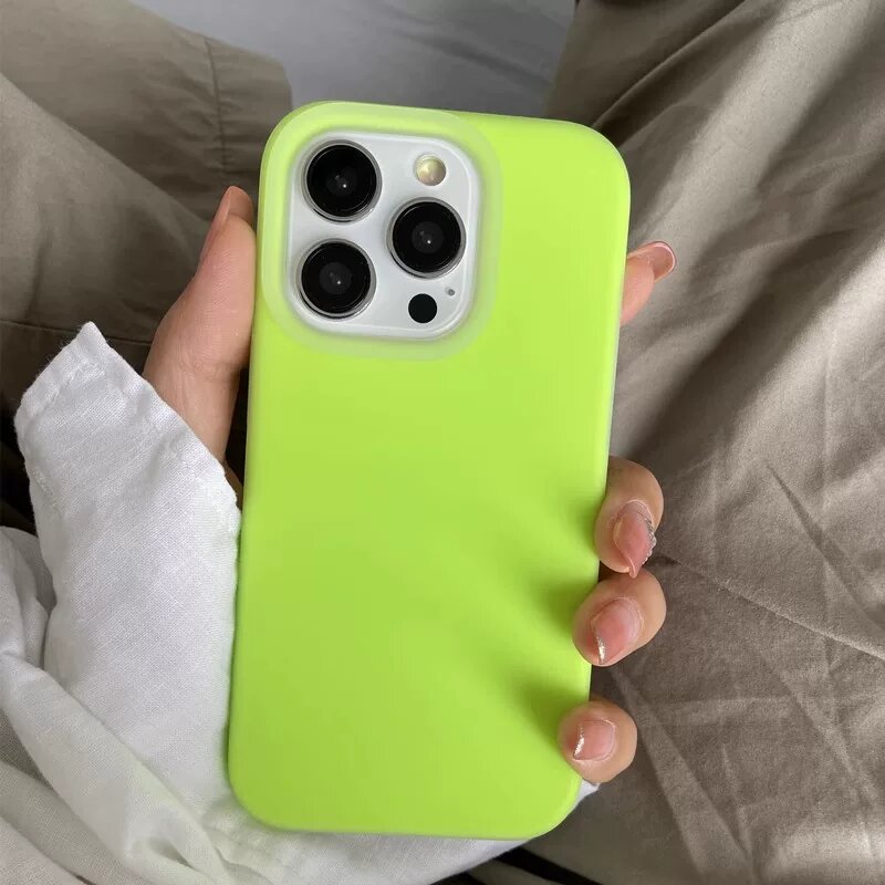 Чехол-желе для Xiaomi 15 Ultra - Неоново-зеленый, полный ободок
