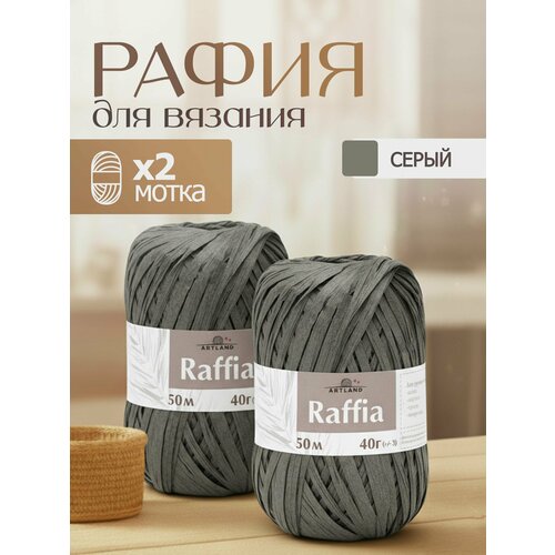 Пряжа для вязания Artland Raffia 2 мотка (50 м, 40 гр), цвет Серый