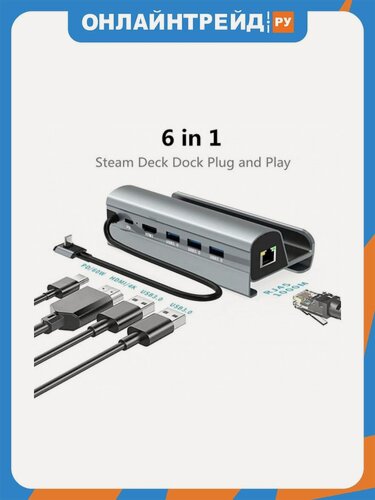 Изображение товара Док станция Ks-is KS-777A USB-C 6 в 1 для приставки Steam Deck