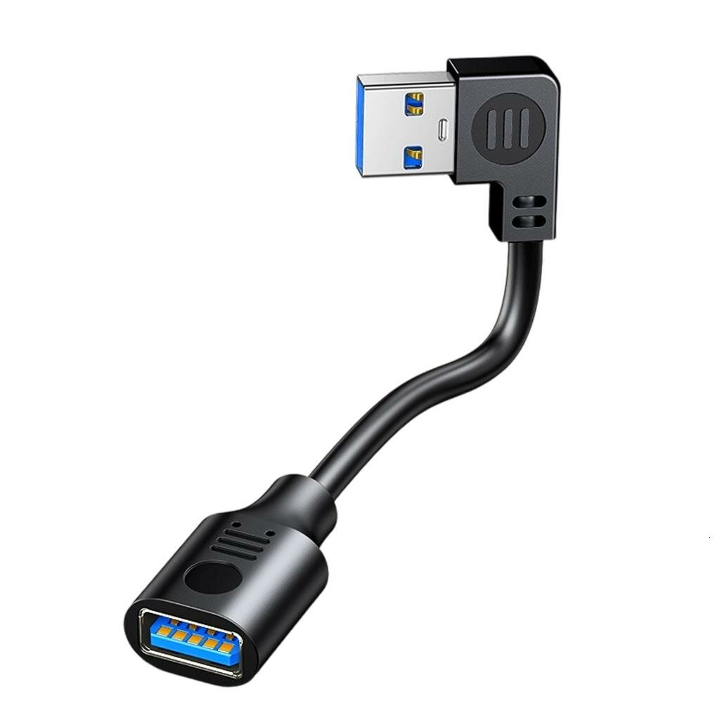 Адаптер USB 3.0 «папа-мама» с угловым разъемом, 0.3m - Левый изгиб