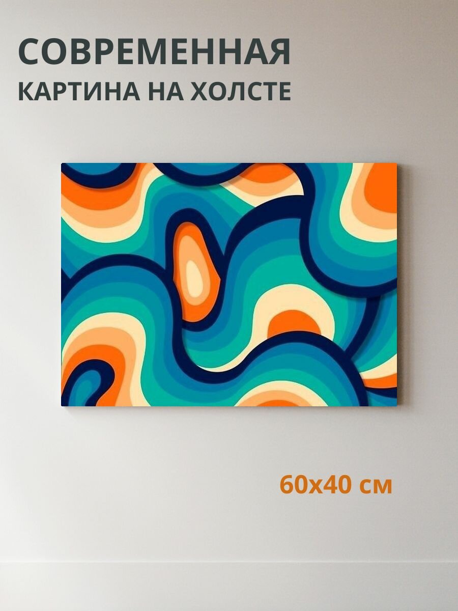 Картина на холсте Волны на горизонте 60x40 см
