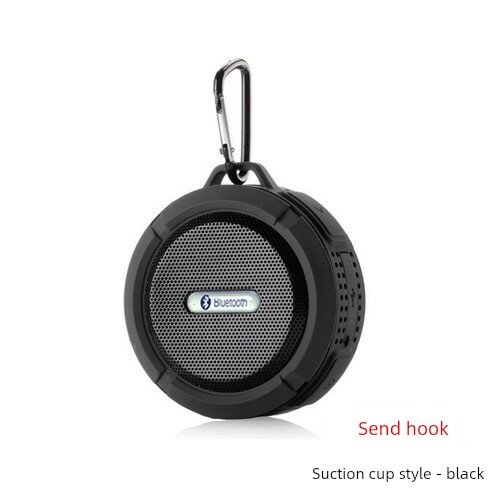 Черная водонепроницаемая портативная Bluetooth-колонка для использования в ванной на открытом воздухе с