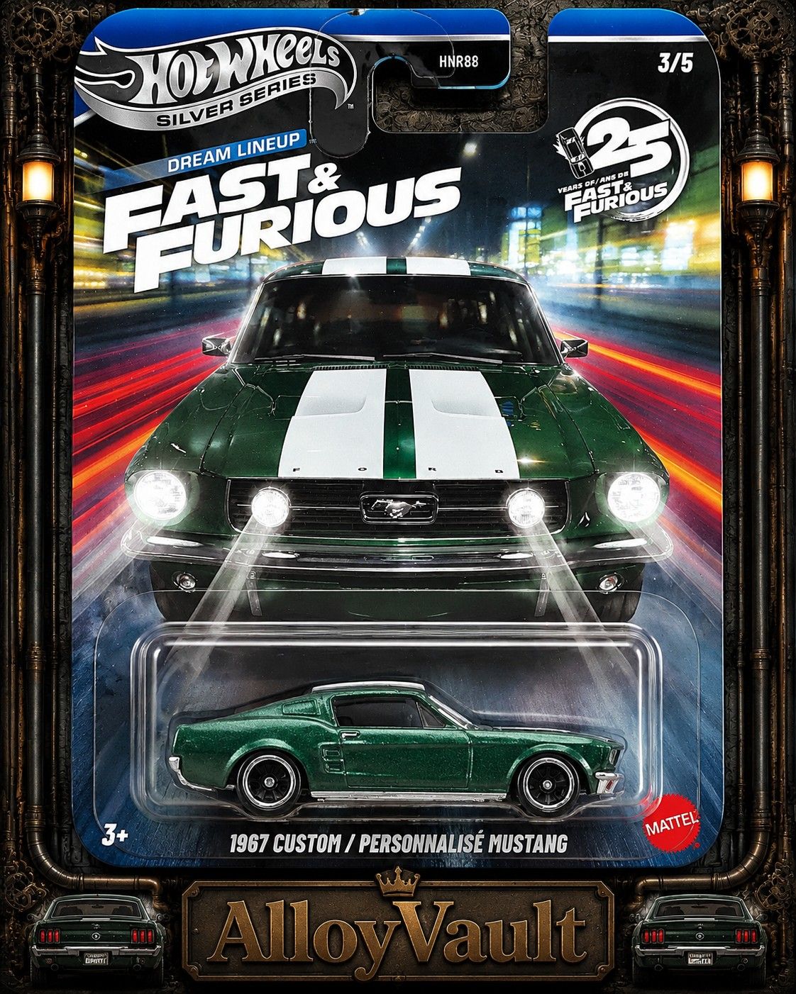 HotWheels 1967 Ford Mustang Custom 1:64 коллекционная модель Fast & Furious серия
