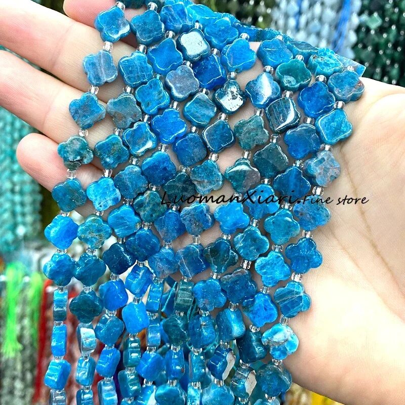 LUOMAN XIARI Зеленый изумруд бусины 11x11x5 мм Синий, 11mm 9-10pcs, apatite