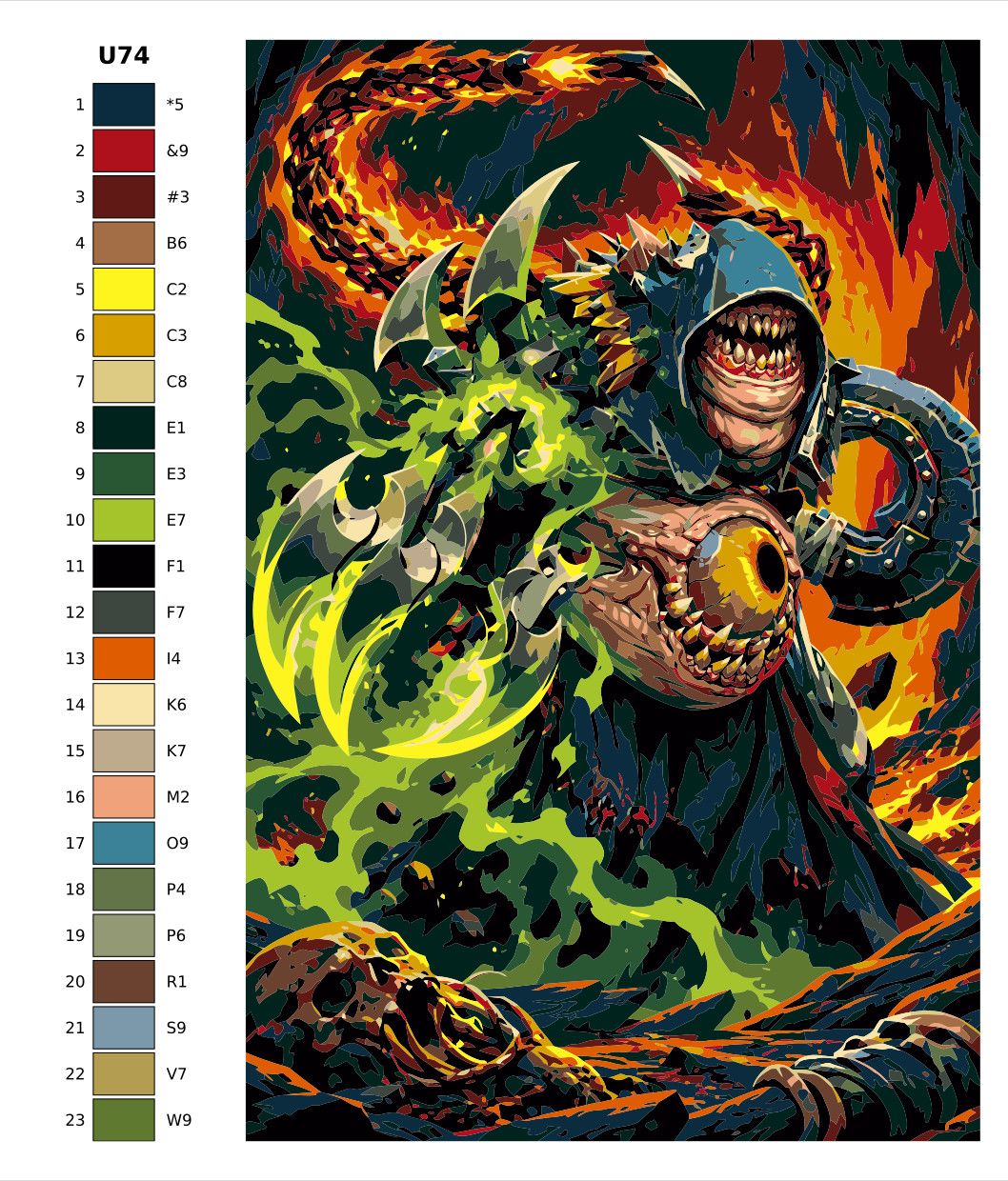 Картина по номерам U-74 "Игра Dota. Пудж", 70x110 см
