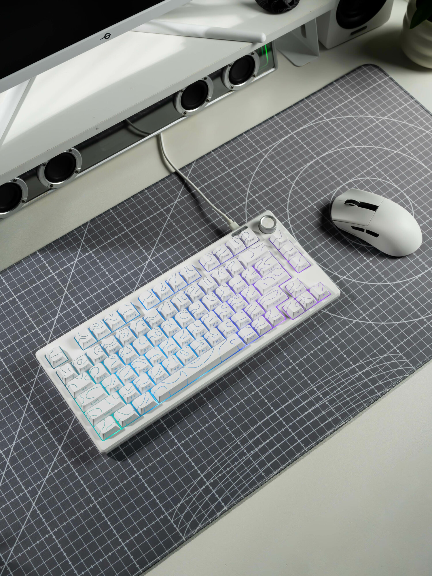 Игровая клавиатура IP75 мембранная с подсветкой RGB и ручкой | Компактная тихая клавиатура 75% | FURYCUBE