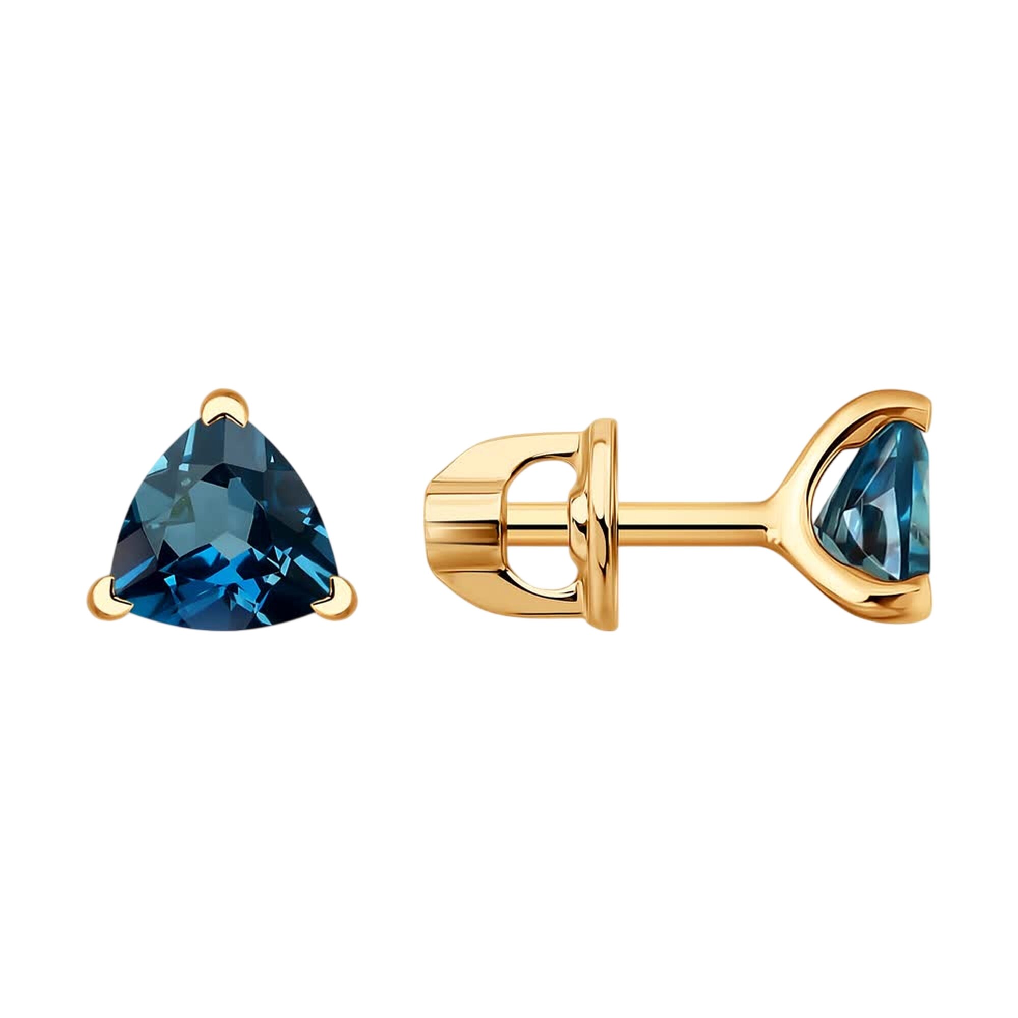 Серьги Diamant online, красное золото, 585 проба, Лондон топаз