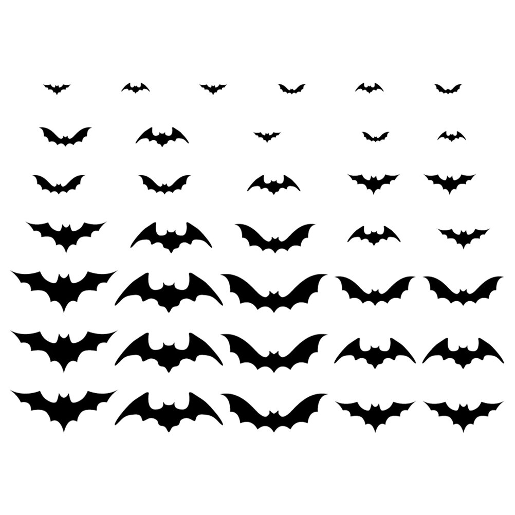 36 Штук Наклейки В Forme Батов Из ПВХ Для Устрашающего Украса Halloween 30.5x11.4cm