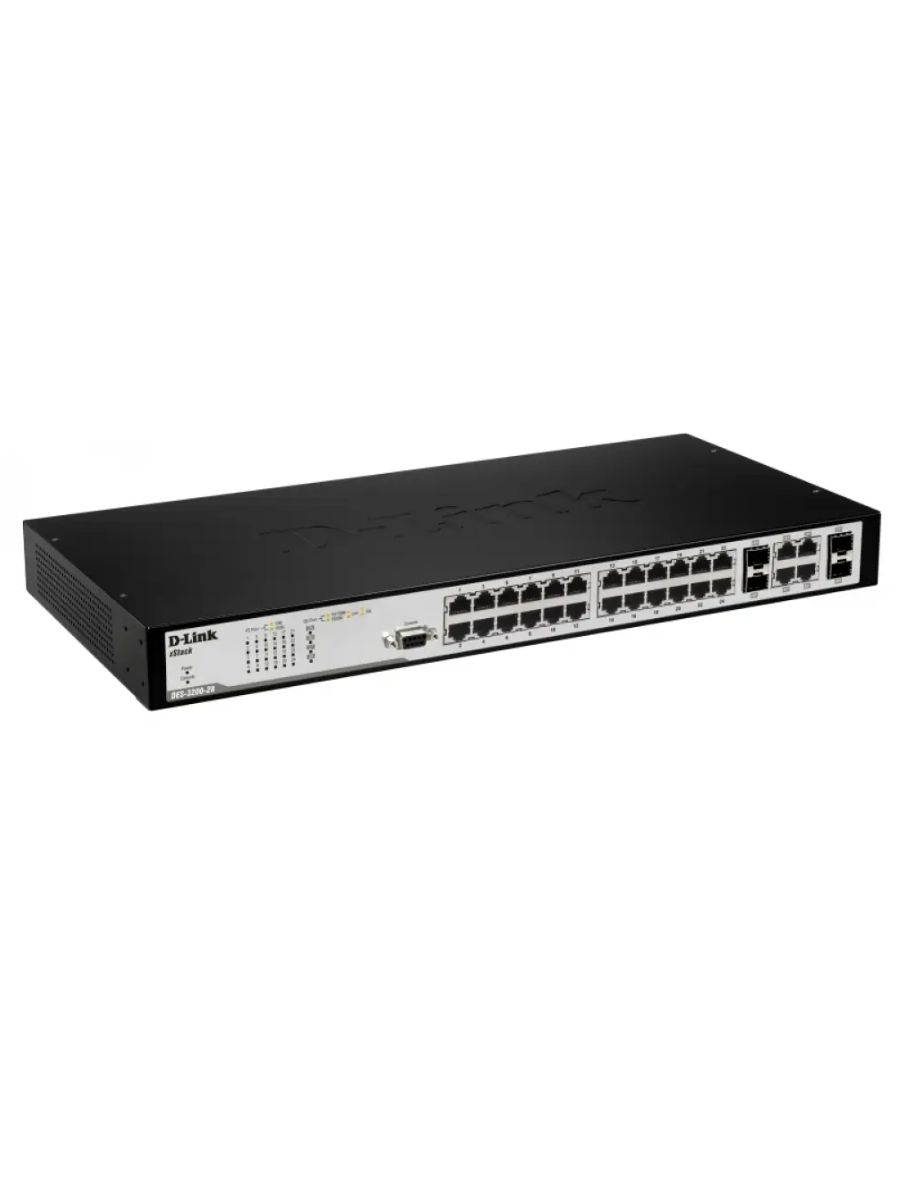 Коммутатор управляемый D-Link DES-3200-28, 2410/100 RJ45, 2SFP, 2Combo RJ45/SFP, 19"