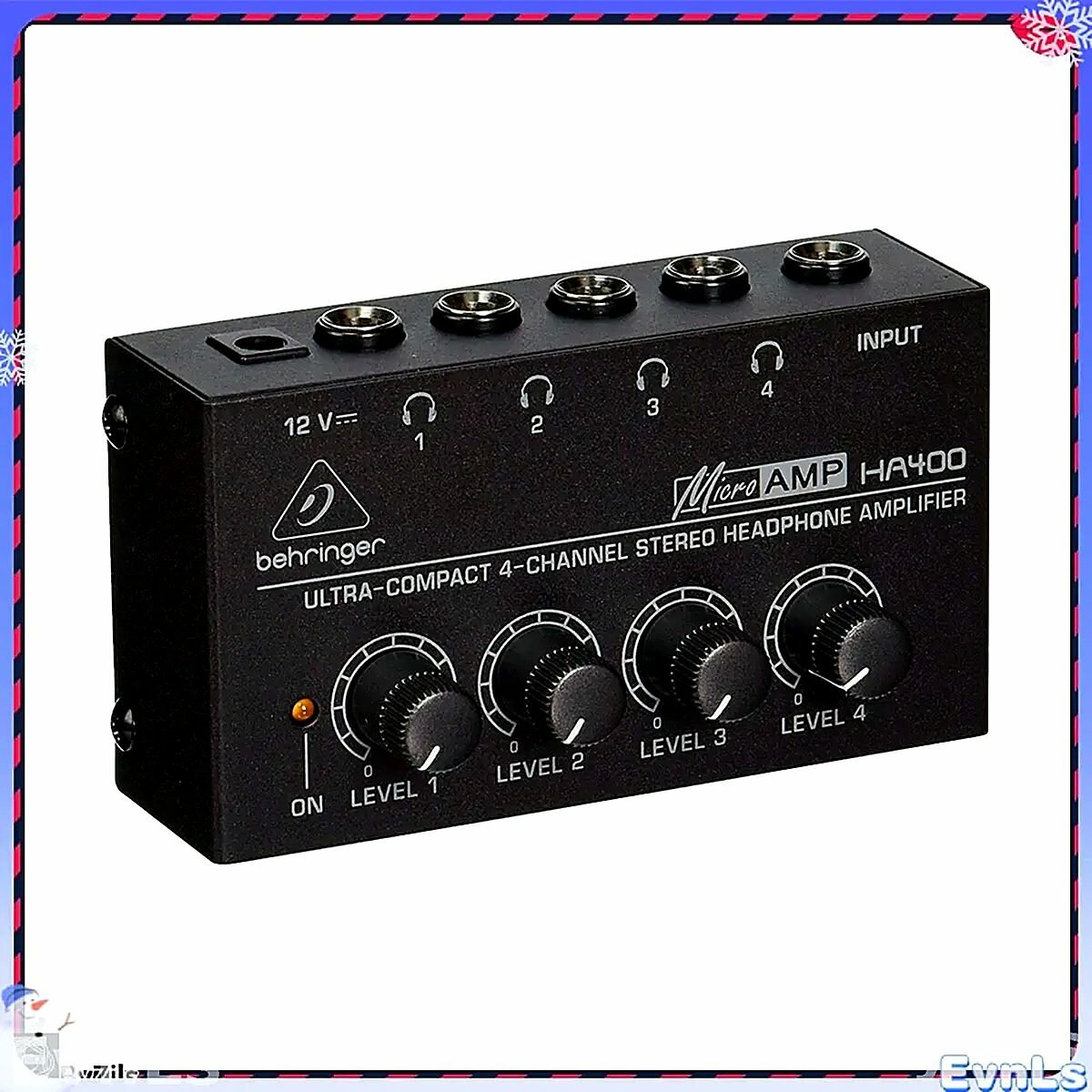 BEHRINGER HA400 компактный 4-канальный усилитель для наушников с раздельными регулировками уровня выходов
