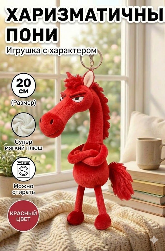 Харизматичная Пони с характером мягкая игрушка антистресс, подарок для детей и взрослых