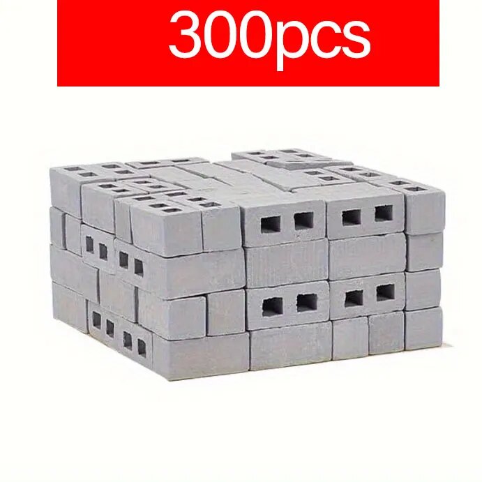 Мини-кирпичики XYTLEZONE для ландшафтного дизайна 1/12 300pcs gray