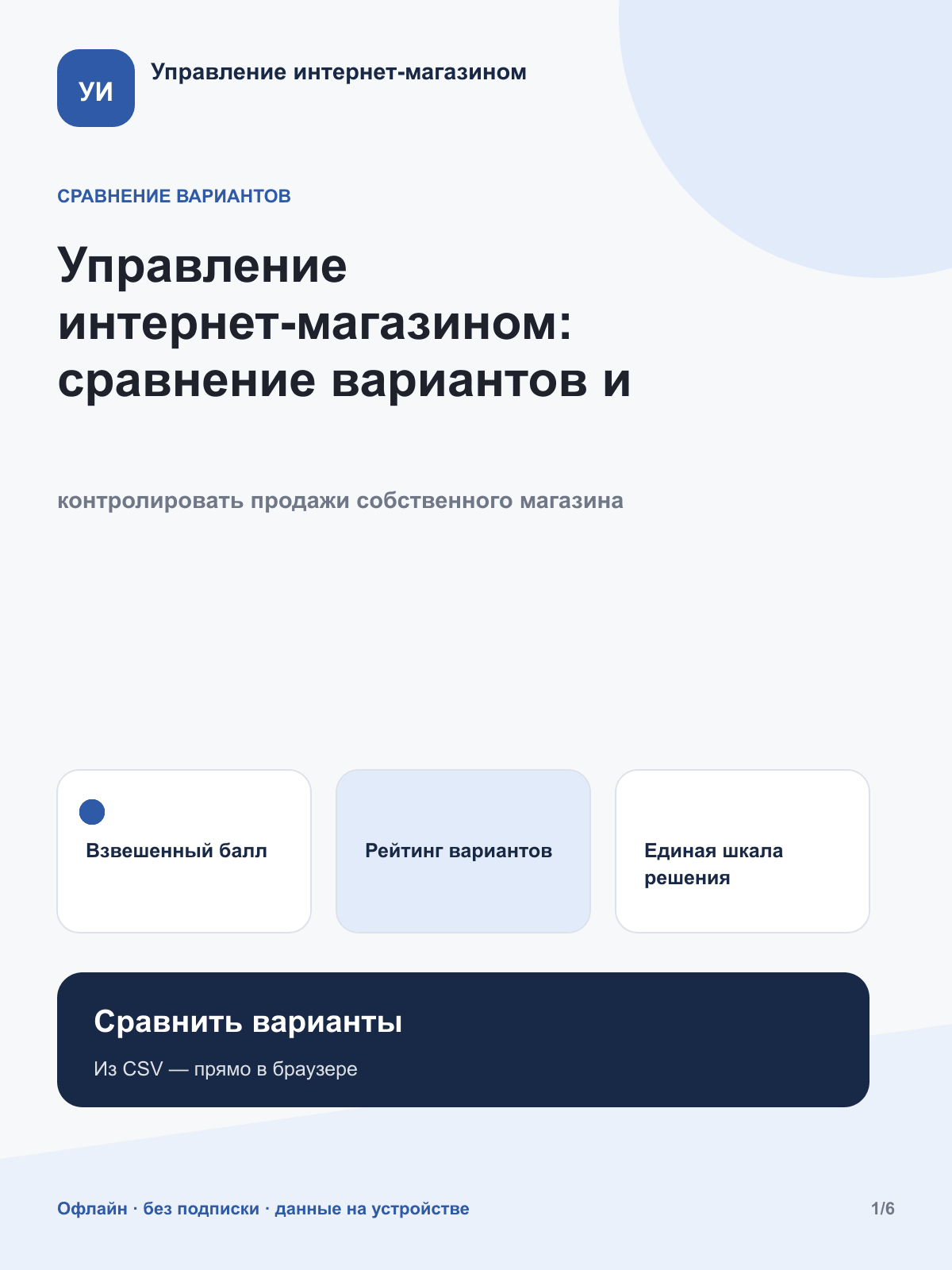 Управление интернет-магазином: сравнение вариантов