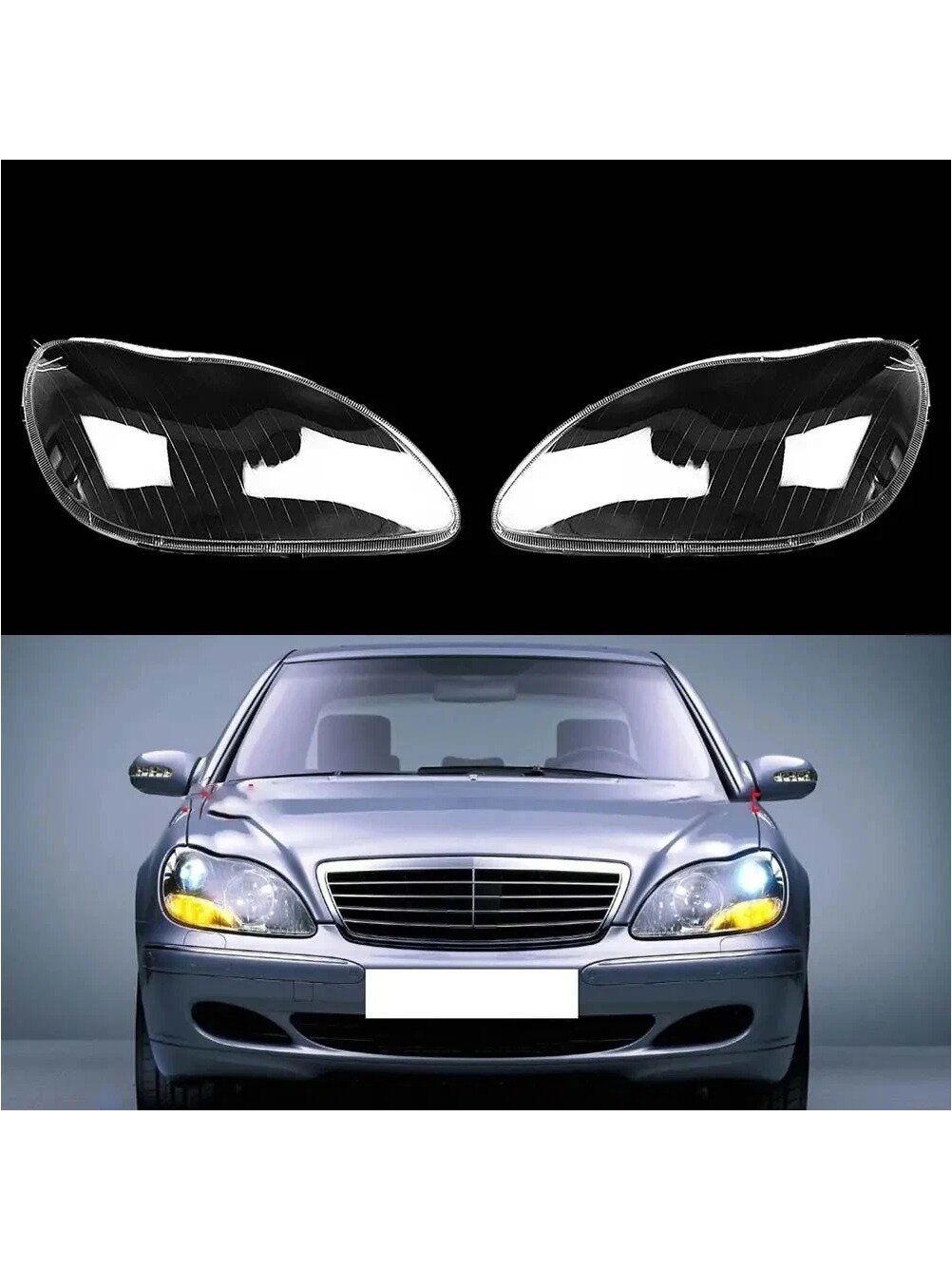 Стекло фары, 2 шт, арт. Крышка фары автомобиля для Mercedes Benz W220 S600 S500 S320 S350 S280 1998-2005
