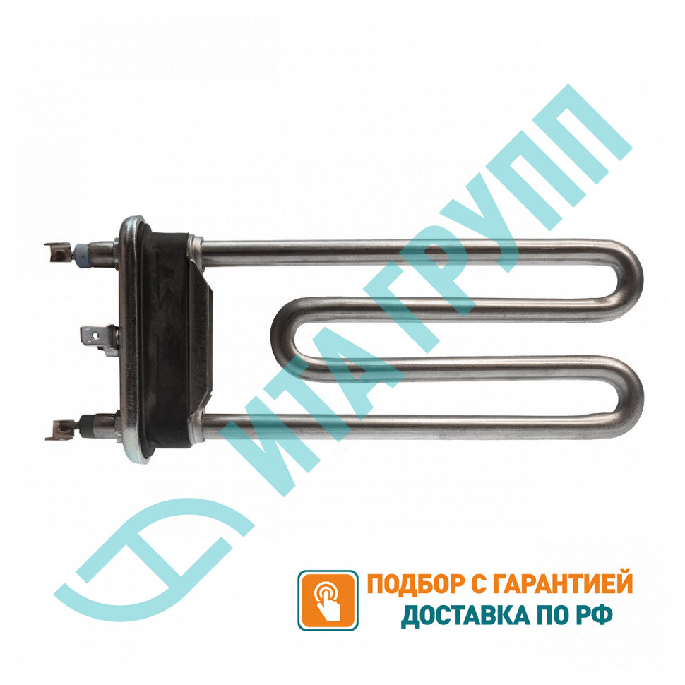 Комплект ТЭН 1700W для стиральной машины Ariston, Indesit с отверстием под датчик L170мм + фильтр + засыпка, K46081