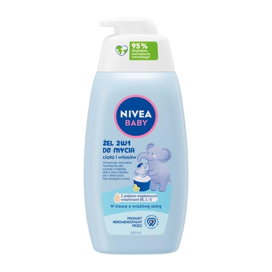 Средство для душа Nivea Baby гель 2в1 для мытья тела и волос, 500 мл