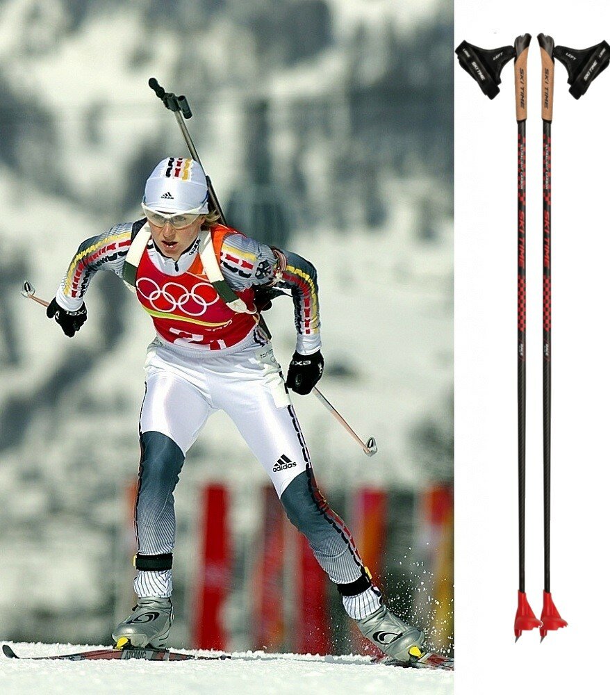 Палки SkiTime Race 1.0 Carbon Black-Red (147,5)