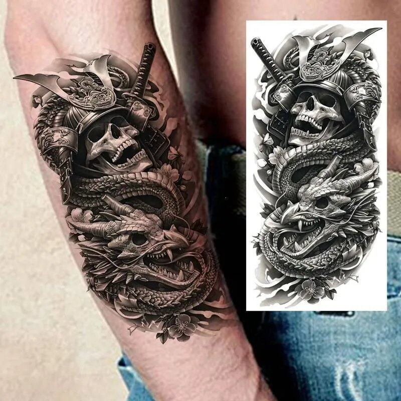 Tattoo'шки Временные тату без пленки (темнеют через 24 часа) 19.8*9.6см, долговременная