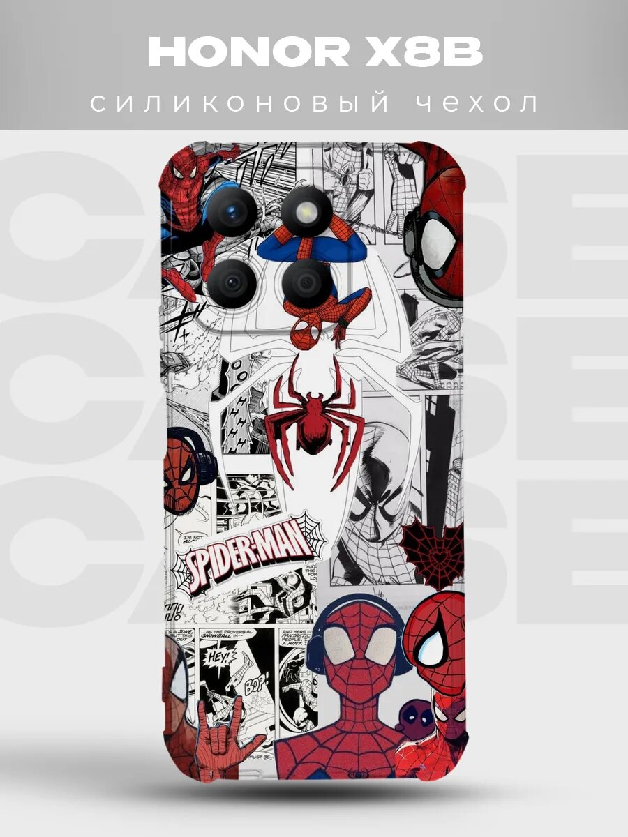 Чехол на Honor X8B Человек-паук марвел spiderman комикс
