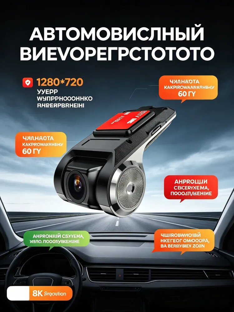 Автомобильный видеорегистратор на жестком диске с разрешением 1280*720 пикселей