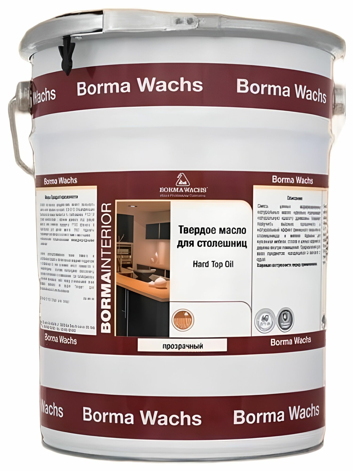 Масло для дерева BORMA HARD TOP OIL, 5л твердое масло для столешниц, бесцветное 4917