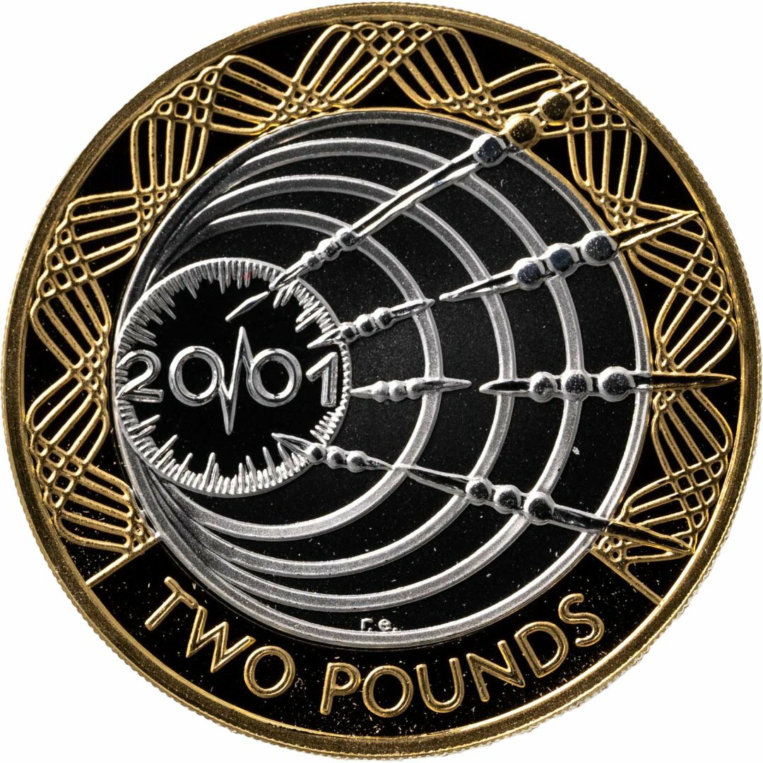 Великобритания 2 фунта pounds 2001 "Столетие трансатлантическому радио", Серебро 925, в сохранности Proof