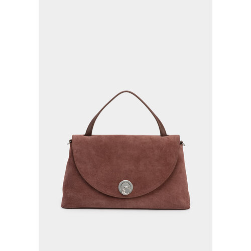 фото Сумка сэтчел coccinelle nikla suede, фактура зернистая, бархатистая, красный