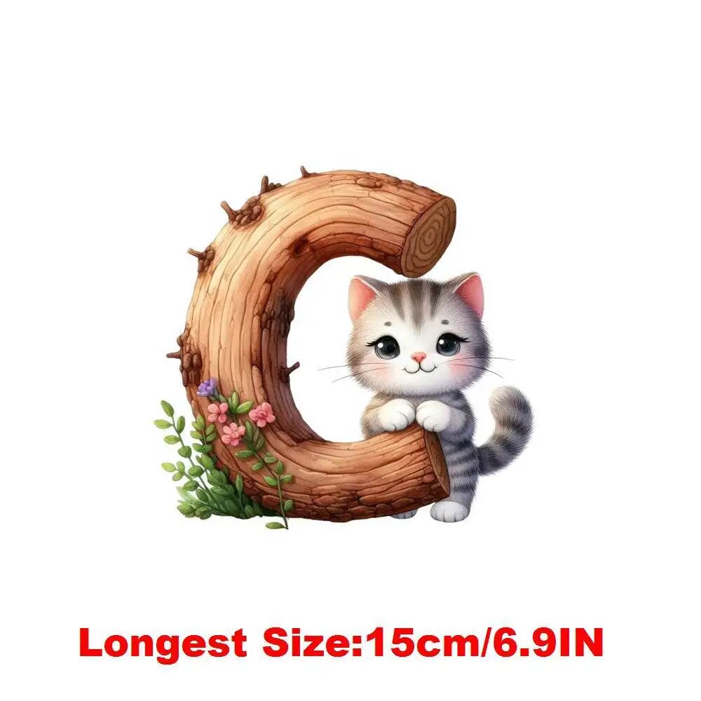 Деревянные буквы для термопереноса Funny Animal A-Z 15см