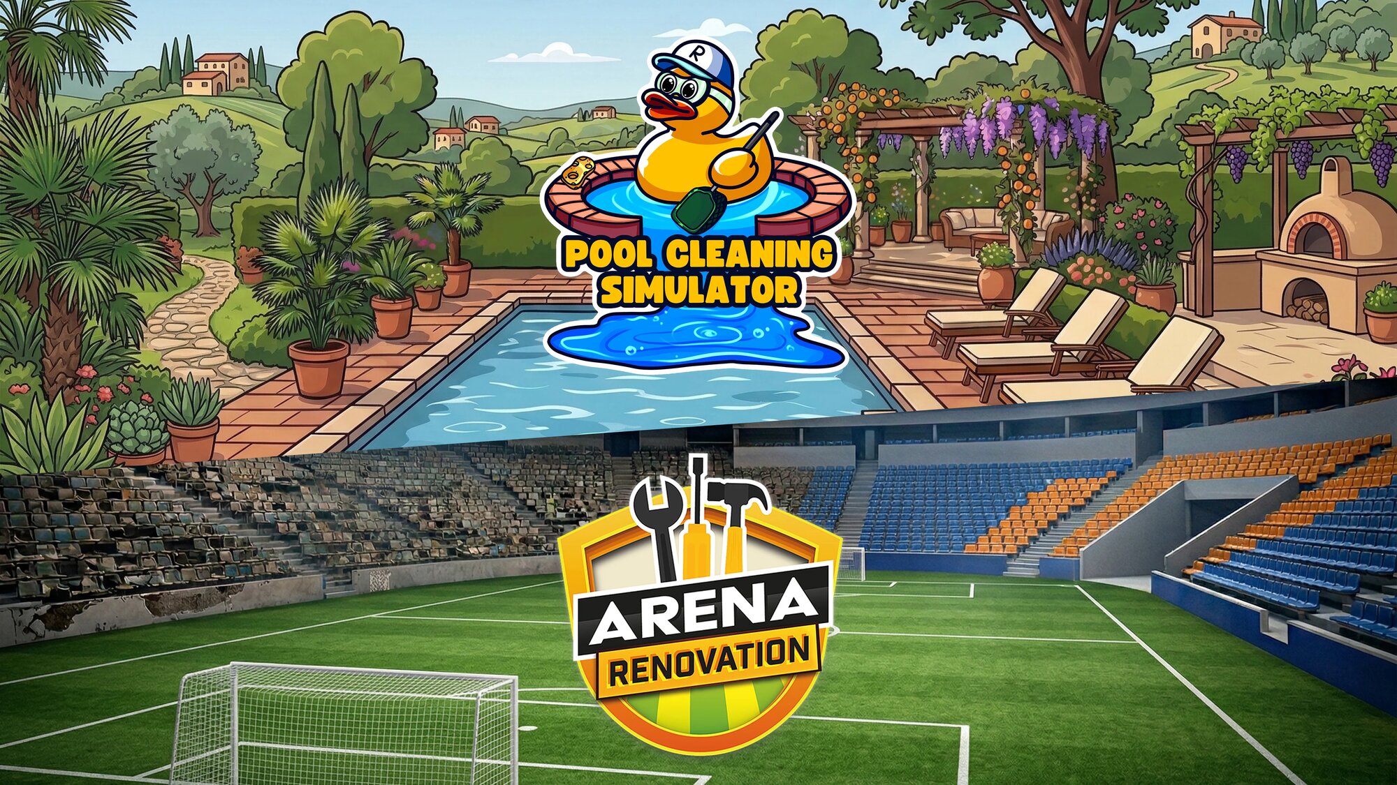 Игра Pool Cleaning Simulator & Arena Renovation Bundle, цифровое издание PlayStation 5, регион Турция / код пополнения баланса