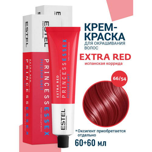 фото Профессиональная краска для волос estel professional princess essex extra red 66.54 испанская коррида 60 мл - 2 шт